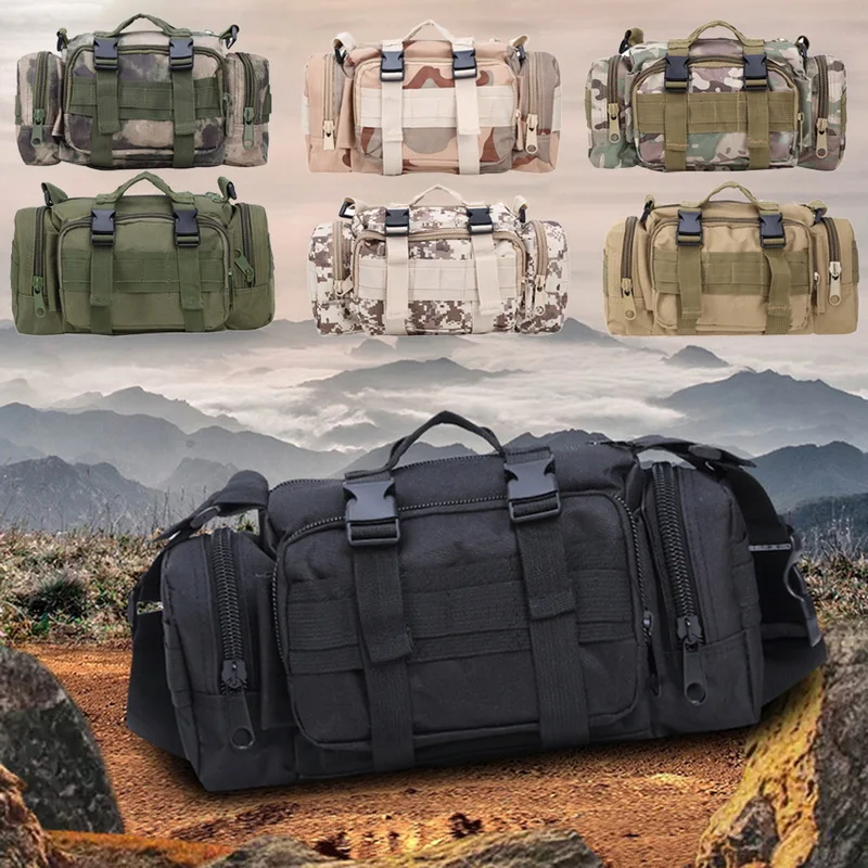 

SHUJIN Tactical Waist Pack Deployment Bag Military Bicycle Motorcycle 3P Waterproof Fanny Packs Camera Bag Camo Utility Pouch