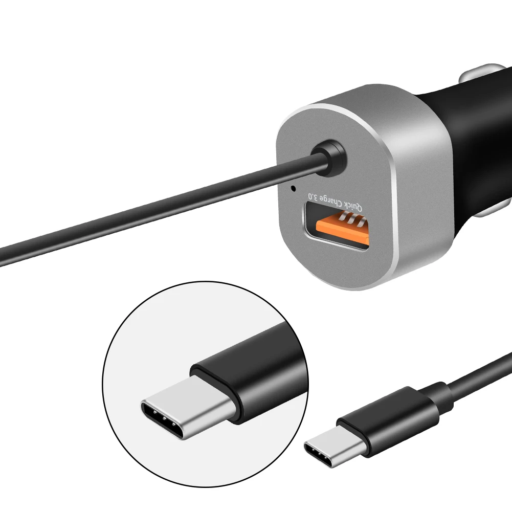 QC3.0 зарядных порта USB для автомобиля Зарядное устройство для Xiaomi HUAWEI телефон быстро Зарядное устройство Тип usb C освещение кабель, зарядное устройство для автомобиля для samsung S8 S9 плюс