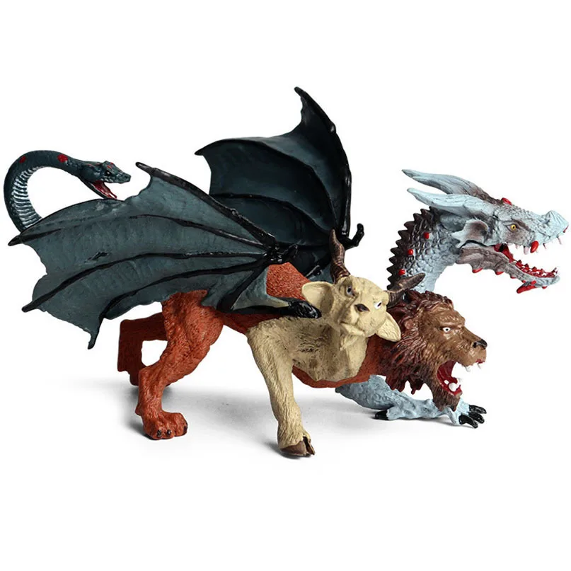 Реалистичная греческая мифология модель Chimera трехголовый летающий дракон