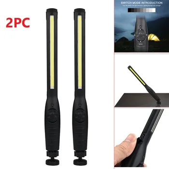 

2PCS Portable Spotlight Work Light Multifunction USB Rechargeable LED Flashlight 18650 Battery 1800 MAh