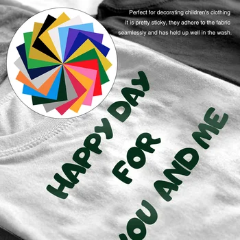 

PU Sewing Home DIY T-Shirt Thick Sticky Iron On Arts Crafts Heat Transfer Vinyl Bundle Assorted Colors Sheets Press Machine