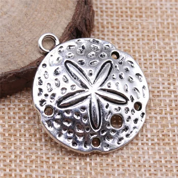 

free shipping 12pcs 35x30mm antique silver Sea urchin fossil charms diy retro jewelry fit Earring keychain hair card pendant