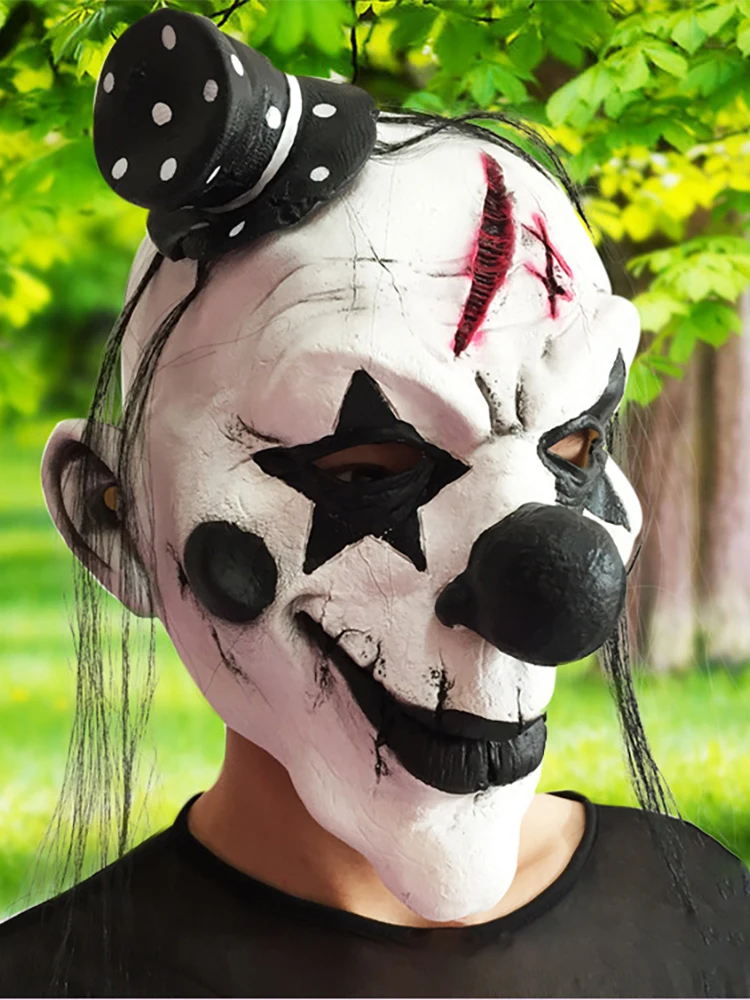 Клоун на Хэллоуин маска ужаса забавная танцевальные Маска для костюма