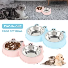 

Pet Bowls Cat Dog Food and Water Double Bowls Stainless Steel Thicken Pet Bowls Dish with Non Slip Foot Pads Feeding supplies