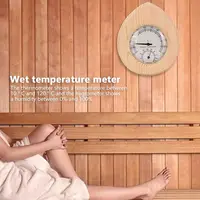 Temperature-Humidity-Meter Room-Accessories Sauna Steam Wood 2-In-1 Drop-Shaped 2