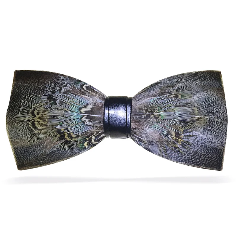 

Free shipping New fashion 2017 Natural man feather bow tie dress British men women Headdress personality party banquet wedding