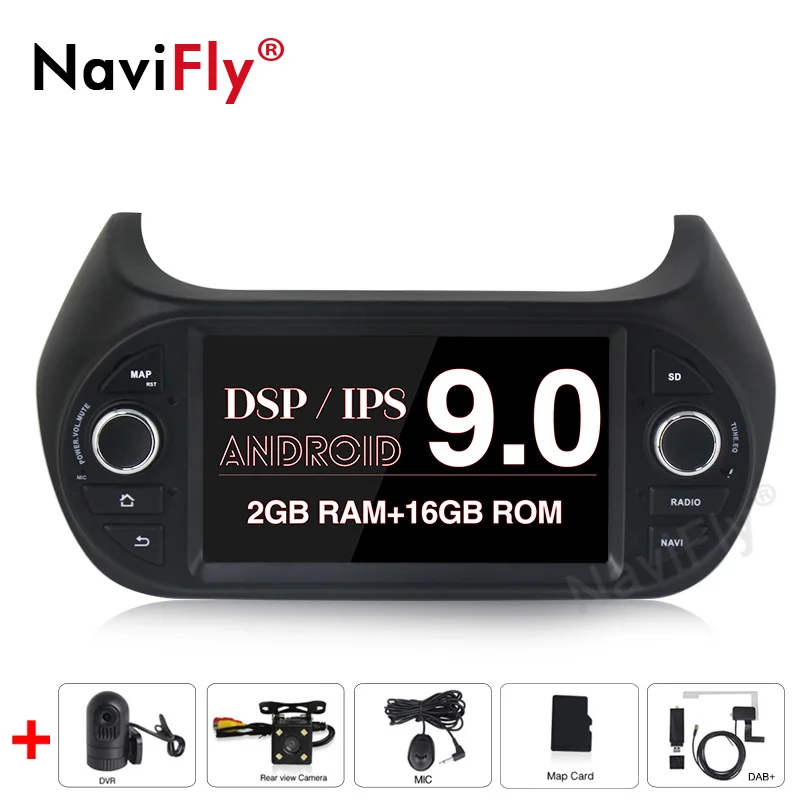 Новинка! 4G Android 9,0 8Core ips DSP автомобильный Радио gps навигация мультимедийный плеер для FIAT/Fiorino/Qubo/Citroen/Nemo/peugeot/Bipper - Цвет: 4Core Camera DVR DAB