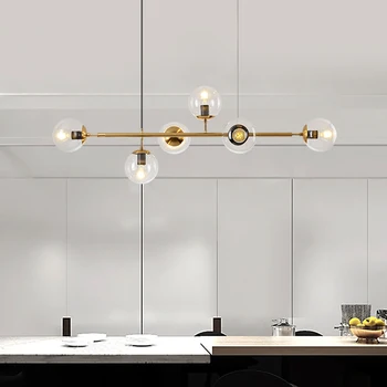 

Designer restaurant droplight postmodern contracted strip high-grade glass magic beans droplight lamps and lanterns of boreal Eu