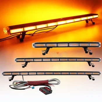 

38" 42" 47" 50" 55" 59" 63" COB LED WORK LIGHT BAR BEACON TOW TRUCK EMERGENCY WARNING STROBE LIGHTS SIGNAL LAMP AMBER YELLOW