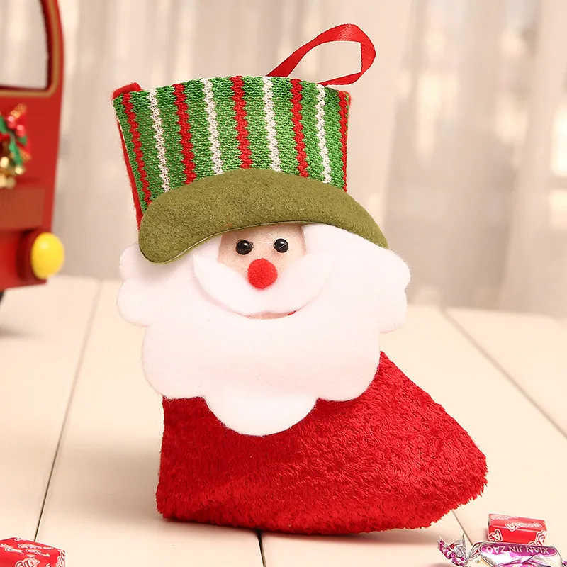 Urijk/рождественские чулки; тканевые носки в стиле Санта-Клауса; Подарочный детский мешок для конфет; карман с изображением снеговика и оленя; висящий орнамент с рождественской елкой