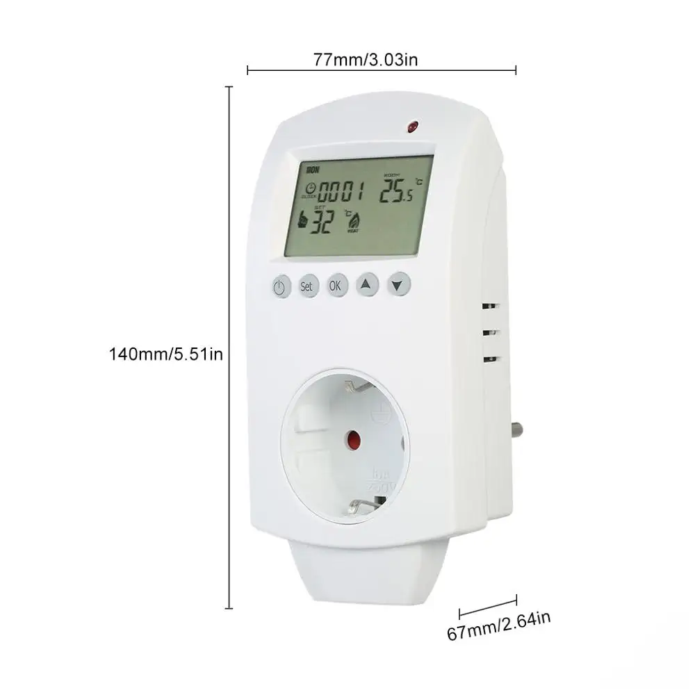 Socket Thermostat Programmable Smart WiFi Temperature Controller Air Conditioner Digital LCD Control Temperature Machine