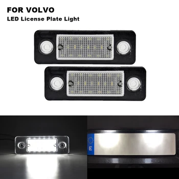 

2Pcs LED License Plate Number Lights Lamp Error Free For Volvo C30 2008 2009 2010 2012 2013 Clear Lens White LED Car Lamp