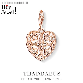 

Heart Ornament Pendant Charm 925 Sterling Silver Fashion Jewelry Romantic Gift Fit Bracelet Short Necklace for Women Jewelry