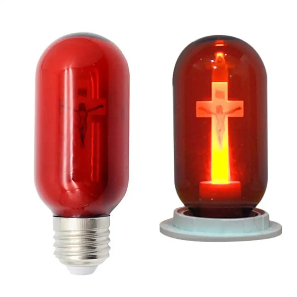 

Cross Bulb Lights Bulb Red E27 LED Bulbs Peaceful Mind Light Jesus Church Festive Sacrificial Prayer Decorations