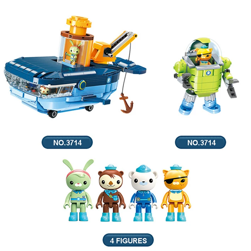 enleten Octonauts мультфильм совместимые LGSET Конструкторы duplo кирпичи развивающие игрушки подарки на день рождения фигурки Dashi