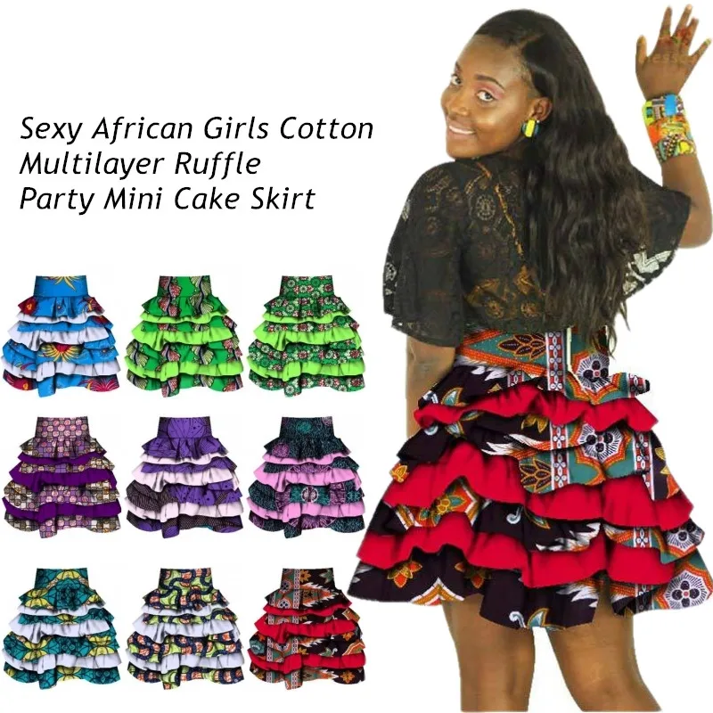 Ankara ruffle skirt Clearance