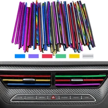 

10Pcs 20cm Universal Car Air Conditioner Outlet Decorative U Shape Moulding Trim Strips Decor Car Styling Accessories
