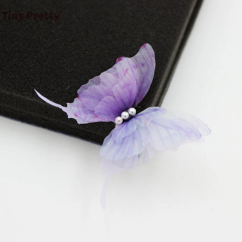 Swallowtail Butterflies 10PCS Handmade Organza Butterfly Accessory For Wedding Bridal Hair Jewelry jewelry making supplies,doll handmade accessories,craft supplies