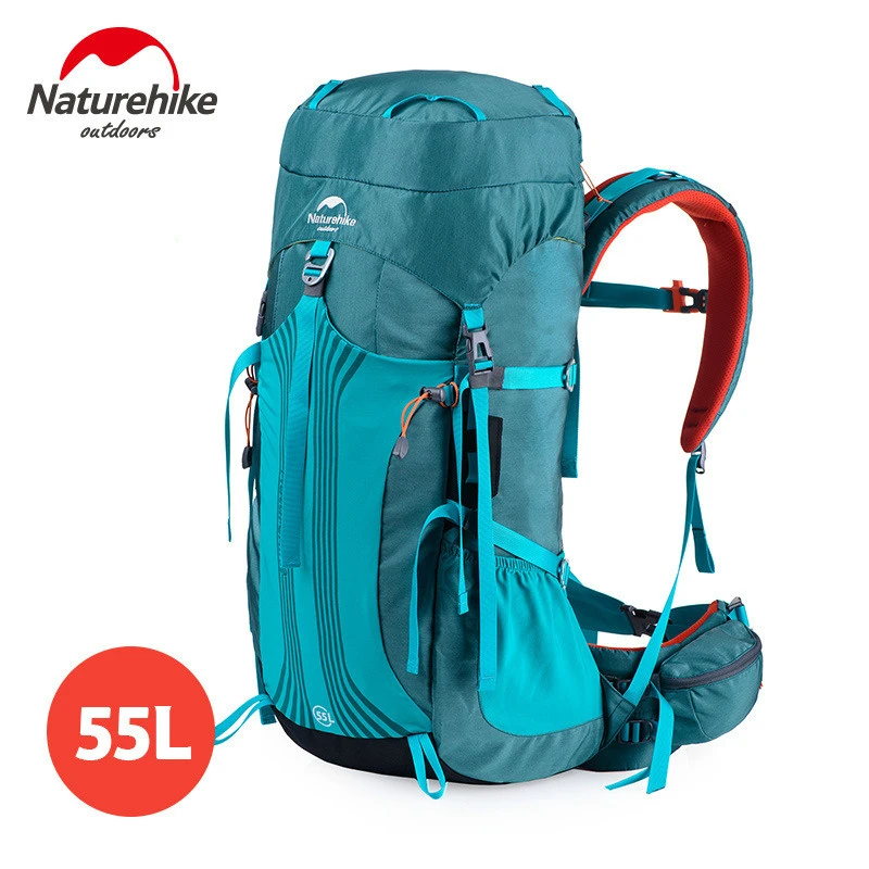 Naturehike Высокое качество открытый альпинистский рюкзак Кемпинг 65L 55L 45L большой емкости водонепроницаемый походные рюкзаки - Цвет: Blue 55L