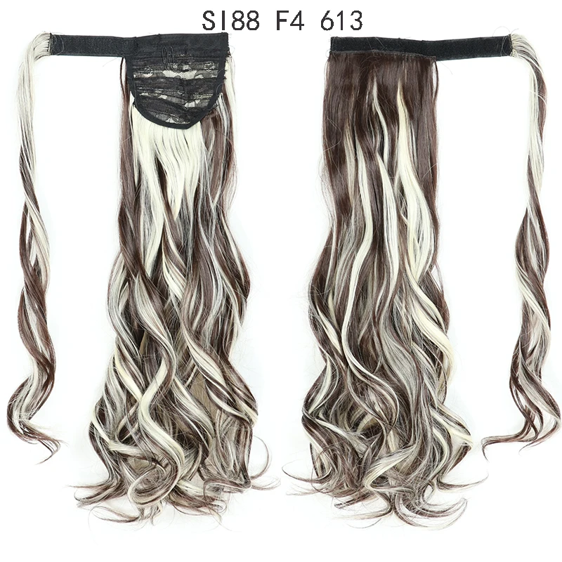 MERISIHAIR, длинные прямые накладные волосы на заколках с конским хвостом, термостойкие синтетические накладные волосы с конским хвостом - Цвет: SI88 F4 613