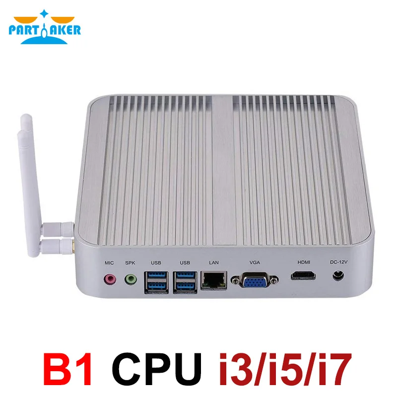 Безвентиляторный мини-ПК Intel Core i3 7167U 6157U 8140U i5 8259U Windows 10 Linux HTPC VGA HDMI WiFi системный настольный компьютер мини пк intel core i3 6157u i5 6200u i5 4200u windows 10 2 ггц 520 620