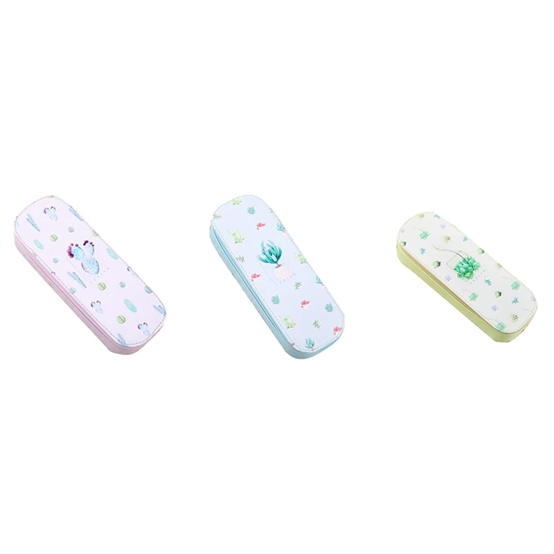 Свежий чехол карандаш из искусственной кожи с суккулентами Kawaii органайзер для