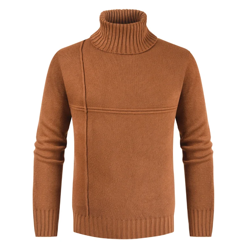 NEGIZBER 2019 Winter Off White Sweater Men Casual Striped Mens Pullovers Solid Slim Fit Warm Turtle Neck Sweater Men Pull
