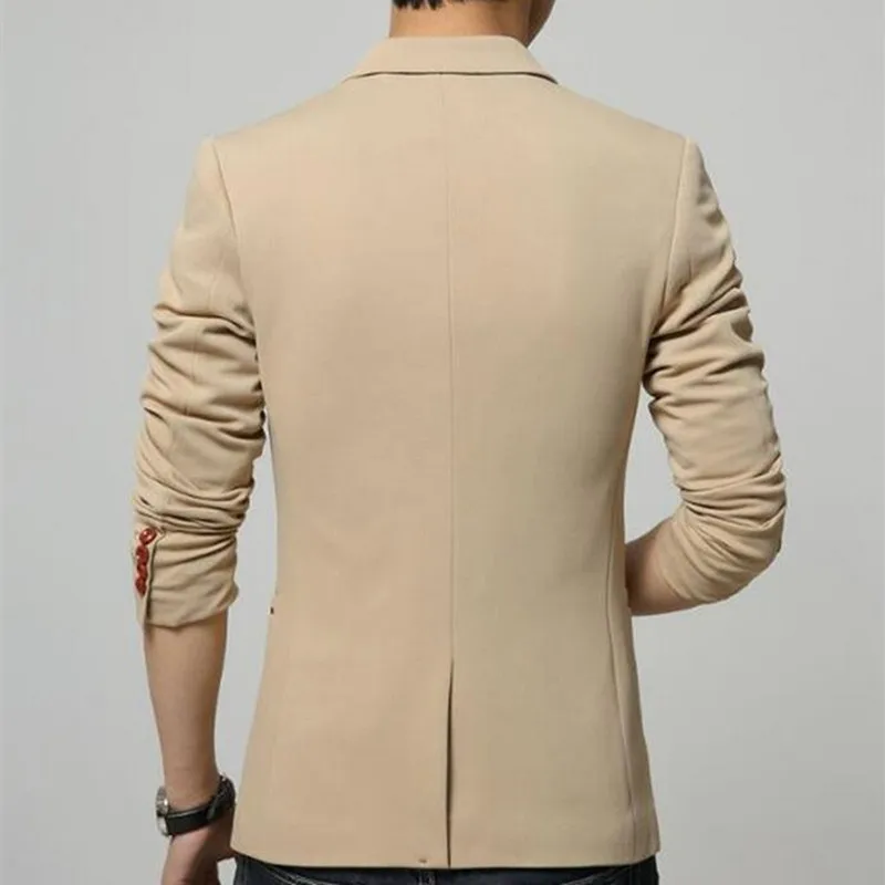 Цельный весенний и осенний мужской пиджак, приталенный Модный хлопковый мужской пиджак, Мужское пальто для свадьбы 1109