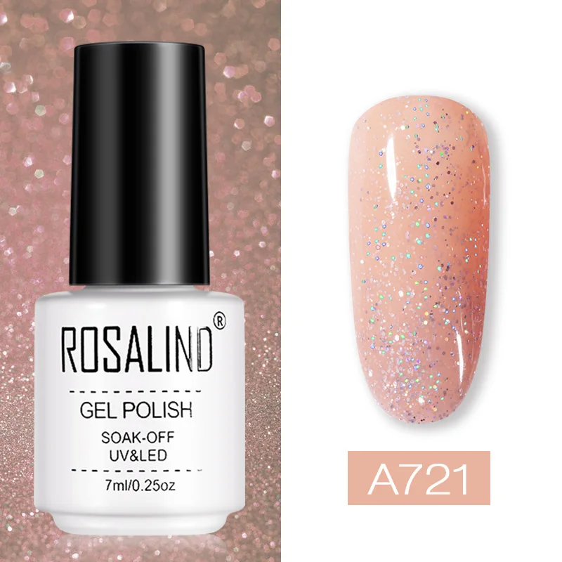 RCA721 ROSALIND 7 мл Блестящий неоновый гель лак для ногтей Полупостоянный УФ-лак для ногтей все для маникюра дизайн ногтей Топ и основа - Цвет: RCA721