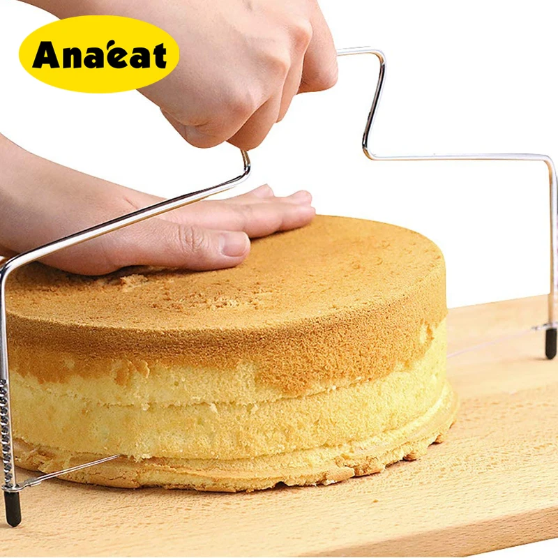 

ANAEAT Single and double line adjustable stainless steel cake knife DIY butter bread divider pastry knife kitchen baking tools