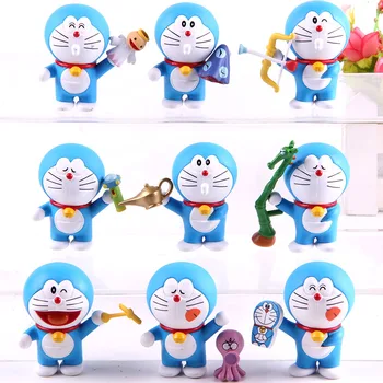 

9pcs/set Doraemon Cute Mini Cartoon Doll Action Figures PVC Doraemon Decoration Dolls Anime Model Toys for Kids