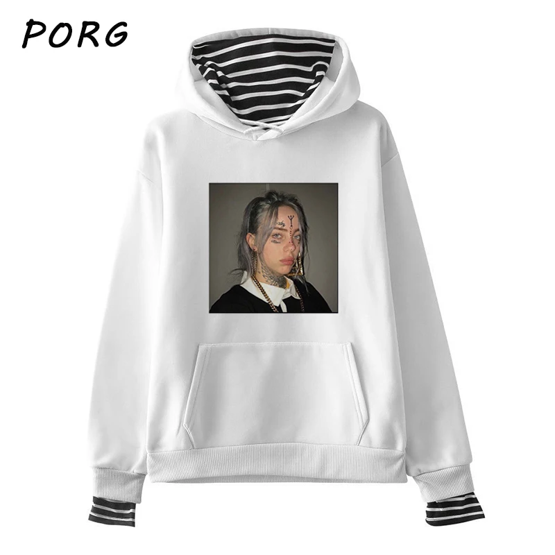 Новая уличная одежда Billie Eilish толстовки музыка Ullzang винтажные розовые с капюшоном женские толстовки для любителей музыки мужские/женские готические большие толстовки с капюшоном