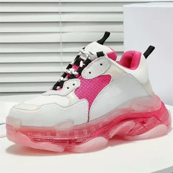 

Jelly Shoes Woman Platform Casual Zapatos De Mujer Round Toe Dad Shoes Basket Flat Shoes Women Lace Up Sneakers Women Chunky