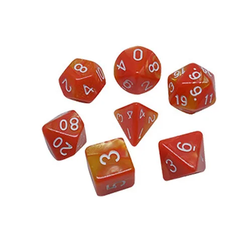 02 - red yellow 7 шт./компл. многогранные DnD смешанные Цвет кости для ролевой игры «Подземелья и Драконы настольные игры D4, D6, D8, D10, D%, D12, D20 - Цвет: 02 - red yellow