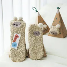 Зимние милые кавайные носки meias Мультяшные 3D Животные лося узоры в виде овцы, панды забавные Женские носочки теплые рождественские носки без подарочной коробки