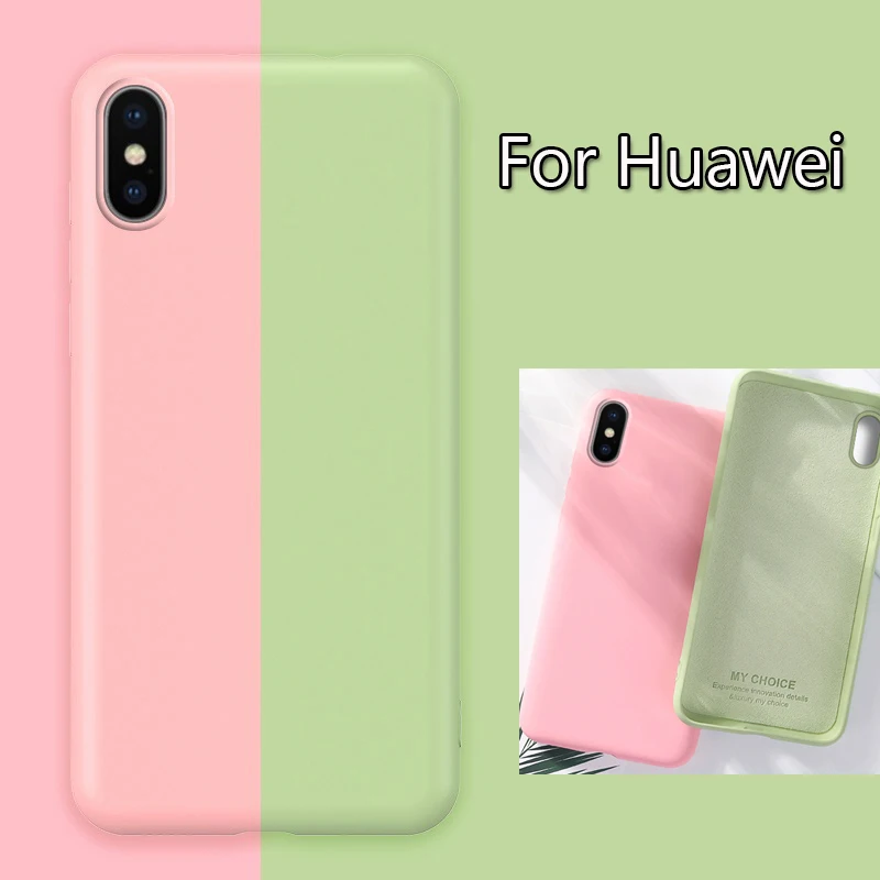 100 шт жидкий силиконовый чехол для huawei P30 P20 Pro mate 20X10 Lite Nova 5 5i карамельный цвет противоударный защитный чехол