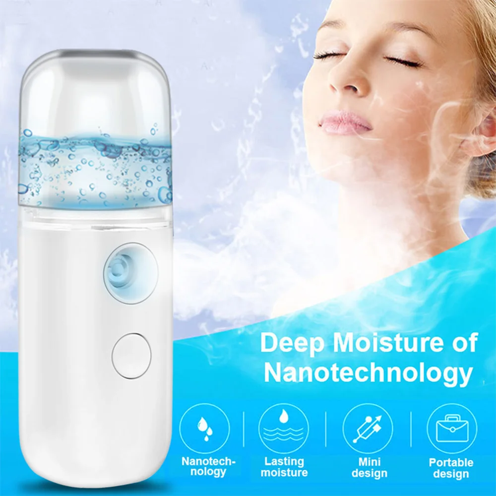 

Portable Small Air Humidifier USB Rechargable 30ML Handheld Water Meter Ultrasonic Charging Diffuser Mini Milk Oil Steamed Face