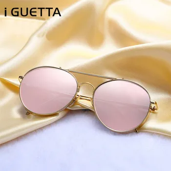 

iGUETTA Retro Round Sunglasses Women Brand Designer Alloy Fashion Sunglass Women Brand Design Luxury Brand Oculos De Sol IYJB697