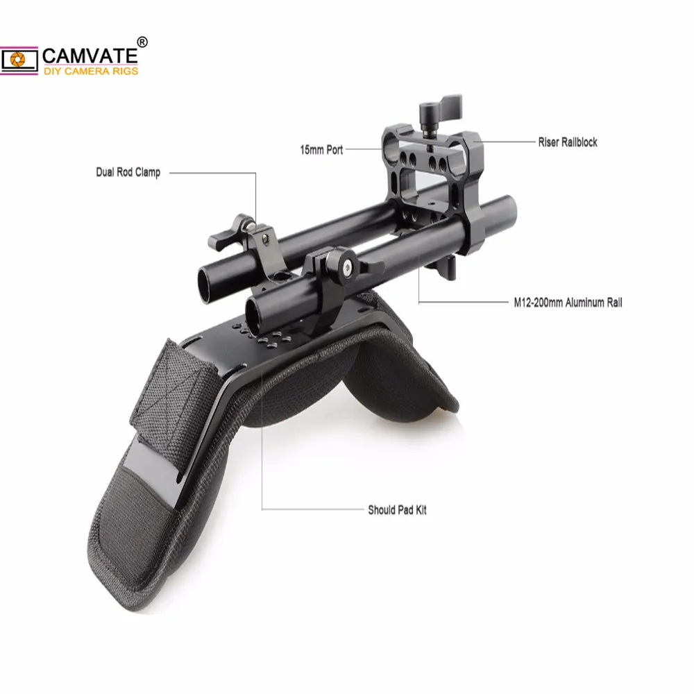 CAMVATE пены плечевая накладка с 15 мм Двойным Зажимом M12 200mm стержень для DLSR