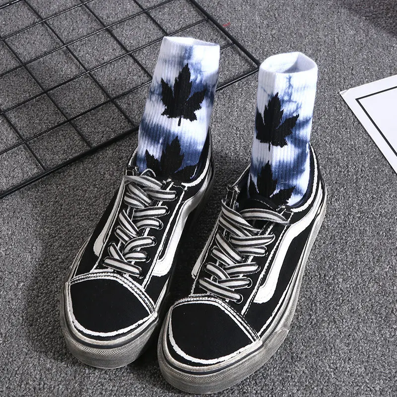 Tide brand hip hop sock High-Quality Cotton Skate Socks Men Women Sock Knee-high Funny Cycling Running Hiking Tie Dye Socks