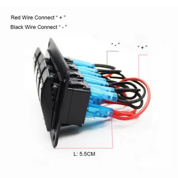 

Waterproof Rocker Switch Circuit Breaker Red Car Marine Boat With Sticker IP67