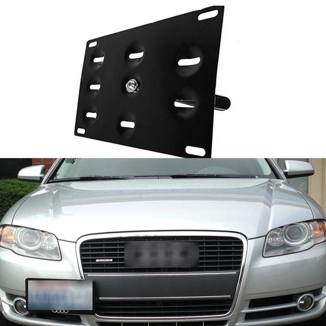 Hsanzeo Bumper Tow Hook License Plate Mounting Bracket Holder For