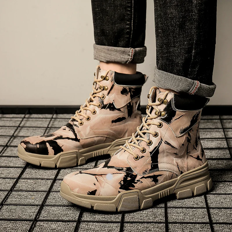

2019 Winter Military Tactical Army Boots Men Shoes Waterproof Leather For Man Shose Outdoor Combat Boot Male Ankle Booties Shoe