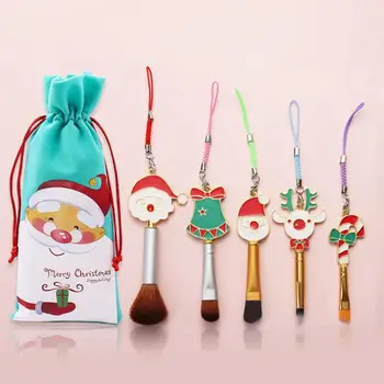 

Mini Christmas Makeup Brushes Kit Santa Claus Eyelash Lips Eyeshadow Powder Brush Foundation Blush Multi Brush Cosmetics TSLM2