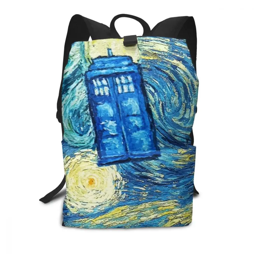 С изображением ТАРДИСа из сериала «Доктор Кто» рюкзак с изображением ТАРДИСа из сериала «Доктор Кто» рюкзаки высокого качества Мужская-женская сумка студенческие сумки с принтом - Цвет: Starry Night