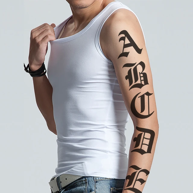 Alfabeto Inglês Tatuagem Temporária Impermeável Cruz, Masculino Faux  Tatouage, Et Art, Tatuagem Falsa Corporel nas Costas da Mão - AliExpress