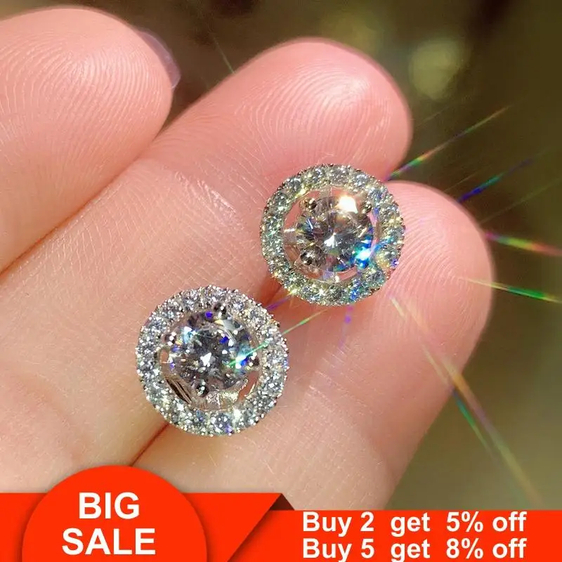 100% реальные 925 серебро модный Earrring AAAAA Cz Шарм обручальные свадебные