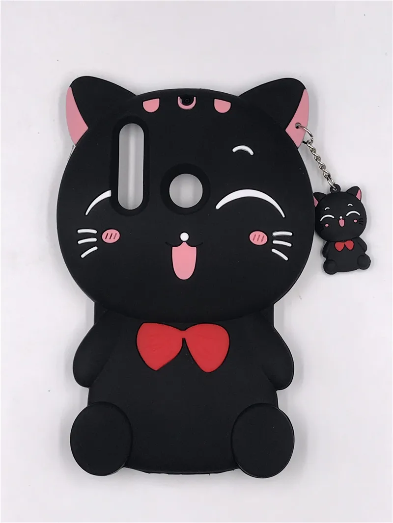 

For Huawei Honor 10 lite 3D Cartoon Kawaii Bow Tie Cat Soft Silicone Phone case Cover For Huawei Honor 10i 20i 10 lite 20 Pro