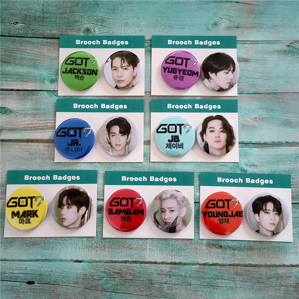 2 шт./компл. Kpop GOT7 значки Регрессионный альбом краситель HD фото печать Джексон