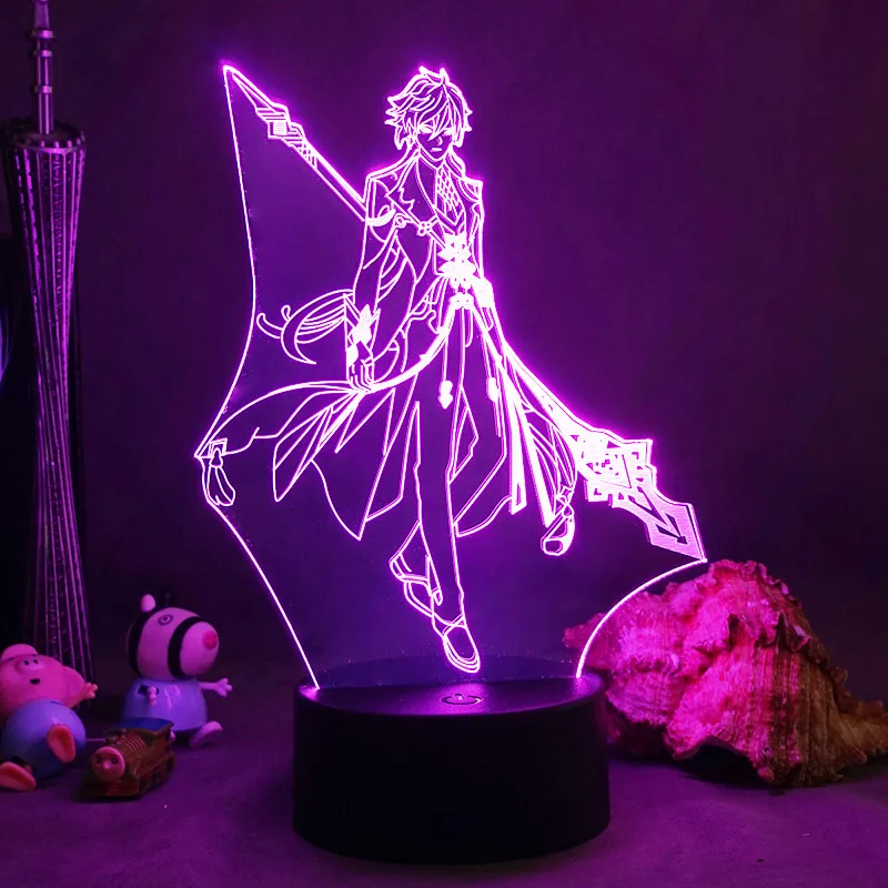 Genshin Impact Night Light 3d Illusion Game Table Lamp For Bedroom
